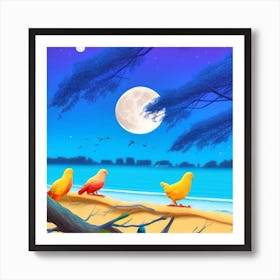 Birds On The Beach Art Print
