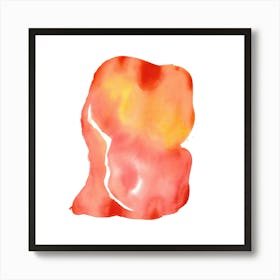 Orange Red, Modern Watercolor Painting, Abstract Art Art Print