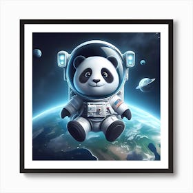 Panda Bear In Space Art Print