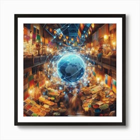 Market In A City Art Print