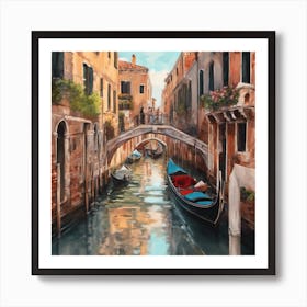 183015 Beautiful Venice Canals With Gondolas And Bridges, Xl 1024 V1 0 Art Print