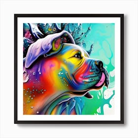 Colorful Dog Painting Art Print