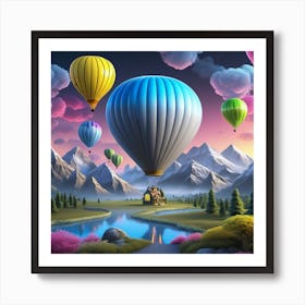 Hot Air Balloons In The Sky Art Print