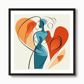 Heart Person Silhouette Art Print