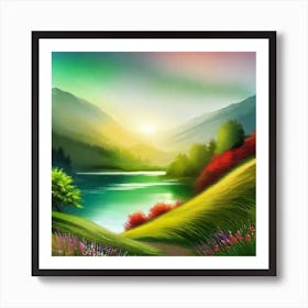 Landscape Painting 210 Art Print