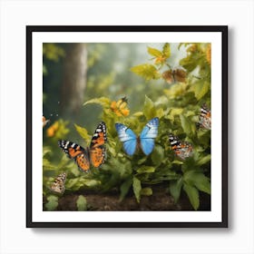 Butterfly In The Forest Art Print