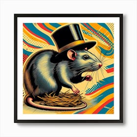 Rat In Top Hat Art Print