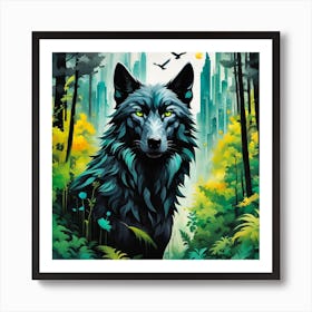 Wolf In The Forest Art Print