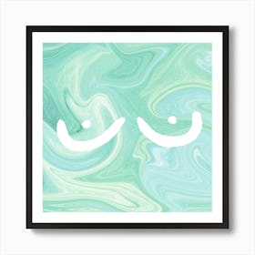 Boobs Marble Green Art Print