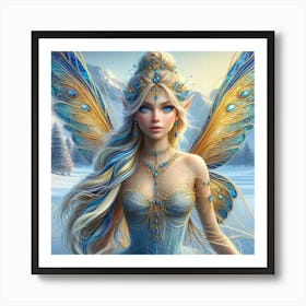 Blue princess fairy  Art Print