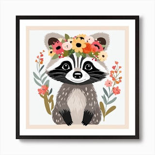 Raccoon floral Palette MADE TO ORDER – sophsdraws