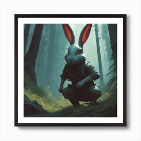 Rabbit In The Woods 57 Art Print