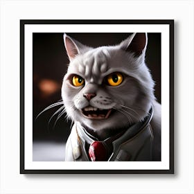 Cat In A Suit 1 Art Print