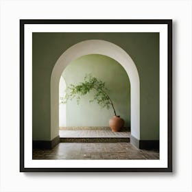Archway With A Tree Art Print