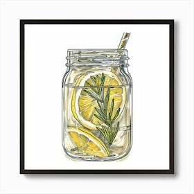 Water In A Mason Jar Art Print