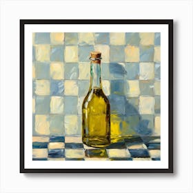 Olive Oil Pastel Checkerboard Background 4 Art Print