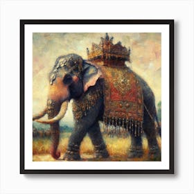 King Of Elephants, Asian Elephant, Elephant with Armor Art Print