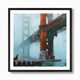 Golden bridge Art Print