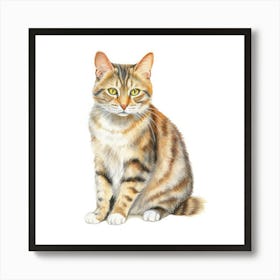 American Polydactyl Cat Portrait 3 Art Print