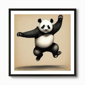 Panda Jumping 3 Art Print