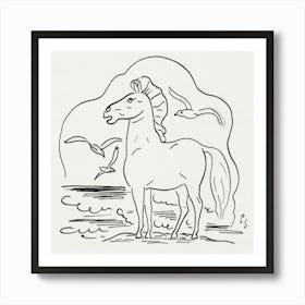 Horse On The Beach Art Print