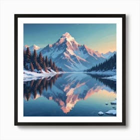 Magnificent Snow dusted Mountain Peak Art Print