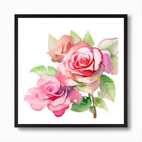 Watercolor Roses8 Art Print