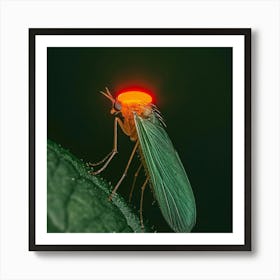 Mosquito Fly With A Flash Halo Art Print