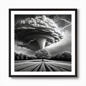 Tree In A Storm Art Print