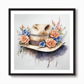 Watercolor Cowboy Hat Art Print