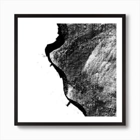 Grunge Style Black And White Painting 1 Art Print