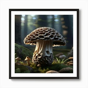 Mushroom In The Forest Art Print