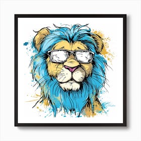 Lion With Glasses Art Print