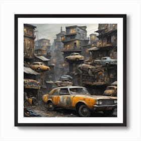 Cars In The City Art Print