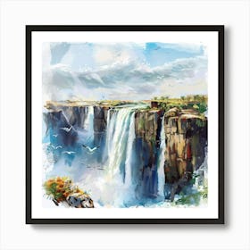 A Victoria Falls On The Zambia Zimbabwe Border E 1720100663 2 Art Print