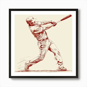 A Baseball Player Hitting Home Run Hand Drawn Sk 1718672775 1 Art Print