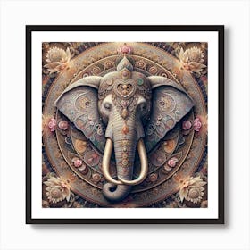 Elephant Mandala Art Print