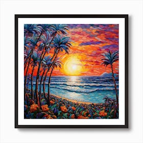 Sunset At The Beach 13 Art Print