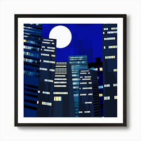 Moonlit City Art Print