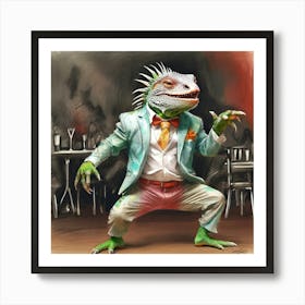 Lizard In A Suit 2 Art Print