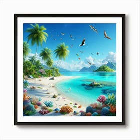 Tropical Beach 1 Art Print