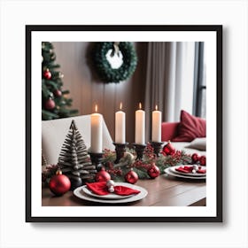 Christmas Table Setting 4 Art Print