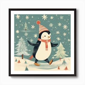 Christmas Penguin 2 Art Print