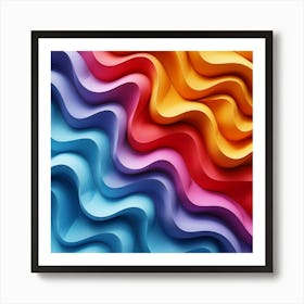 Abstract Colorful Paper Wavy Background Art Print