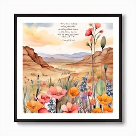 Poppies In The Desert Art Print