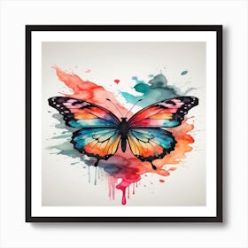 Butterfly Watercolor Painting Art Print