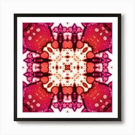 Pink Alcohol Ink Flower Pattern Art Print