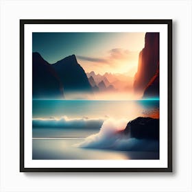 Sunrise On The Beach Art Print