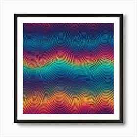 Rainbow Wavy Pattern 1 Art Print