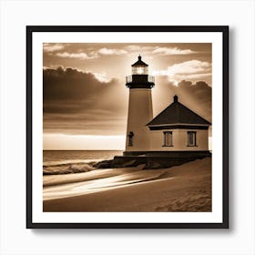 Lighthouse At Dusk 11 Art Print